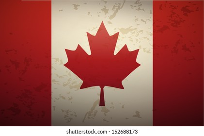 Flag Canada isolated on grunge background vector