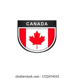 Flag of Canada with labels illustration template design. vector Eps 10