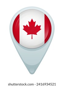 Flag of Canada. Location pin. Vector.