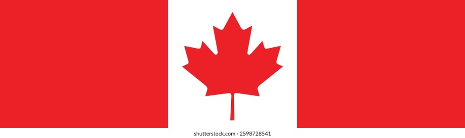 Flag of Canada. Canada flag long banner digital vector illustration