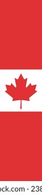 Bandera de Canadá. Una larga pancarta. Icono de marca. Patrón vertical. Color estándar. Bandera rectangular. Ilustración del equipo. Ilustración digital. Ilustración vectorial.