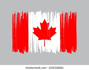 Flag of Canada made with brush strokes.