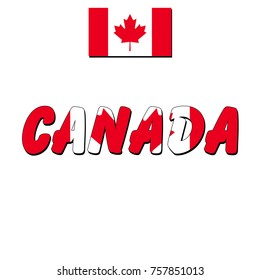 Flag of Canada and name of the state of the flag
