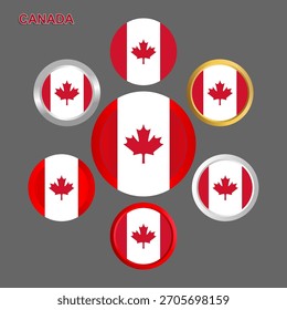 Bandera de Canadá, bandera nacional de Canadá. Ilustración vectorial