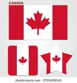 Bandera de Canadá, bandera nacional de Canadá. Ilustración vectorial