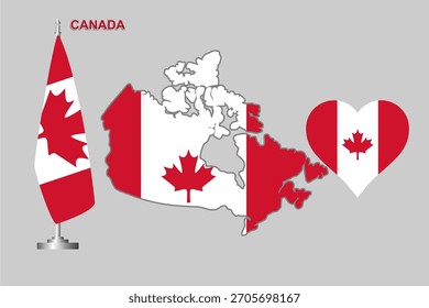 Bandera de Canadá, bandera nacional de Canadá. Ilustración vectorial