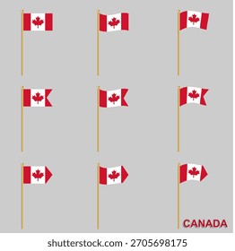 Bandera de Canadá, bandera nacional de Canadá. Ilustración vectorial