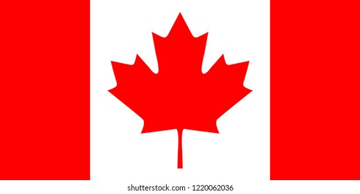 Flag of Canada. Official colors. Correct proportion. Vector illustration