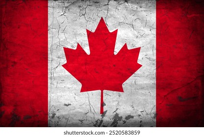 Bandeira do Canadá. Bandeira antiga fechada. Ilustração vetorial.