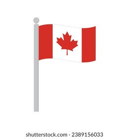 Bandera de Canadá en asta aislada