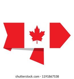Flag of Canada on a label