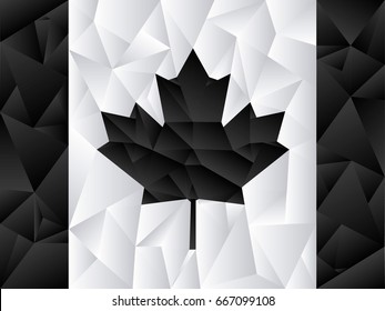 Flag of Canada with others colors, low poly art
