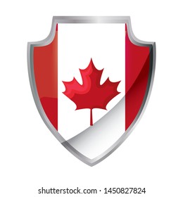 flag of canada patriotic in shield shape