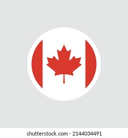 Flag of Canada. Red maple leaf, Canadian symbol. State symbol of the country. Isolated vector illustration.