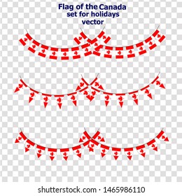 Flag of the Canada. Set for holidays. Bright background with flag of Canada . Happy Canada day background. 