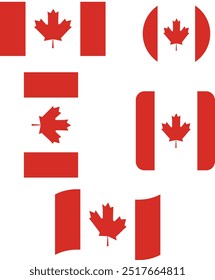 Flag of Canada Set, original and simple Canada flag Bundle, vector illustration of Canada flag Collection