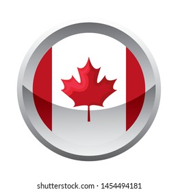 flag of canada in shape circle