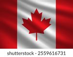 Flag of Canada silk background. Wavy textile vector icon. Best for mobile apps, UI and web design.