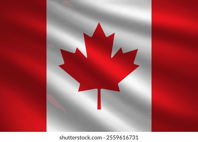 Flag of Canada silk background. Wavy textile vector icon. Best for mobile apps, UI and web design.