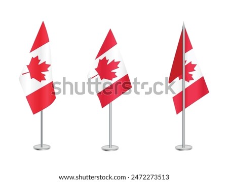 Flag of Canada with silver pole