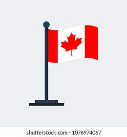 Flag Of Canada. Flag Stand On White Background. Vector Design