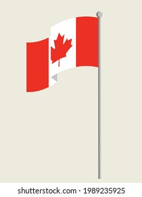 Flagge Kanadas. Staatssymbol im Flachstil.