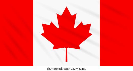 Flag Canada swaying in wind