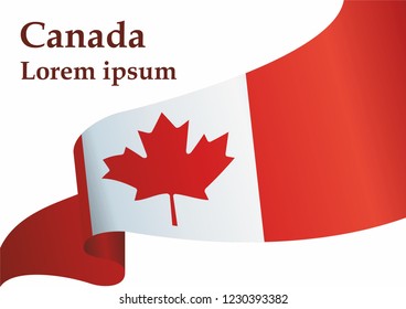 Flag of Canada, template for award design, an official document with the flag of Canada and other uses. Bright, colorful vector illustration