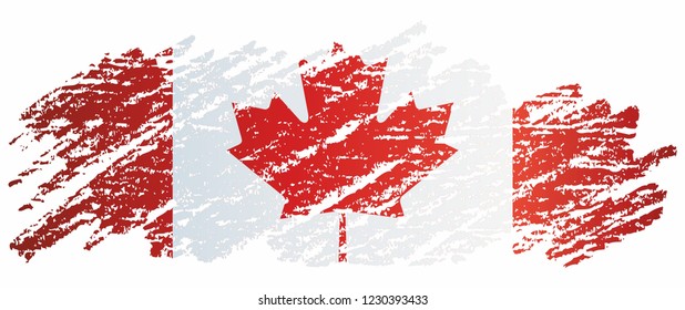 Flag of Canada, template for award design, an official document with the flag of Canada and other uses. Bright, colorful vector illustration