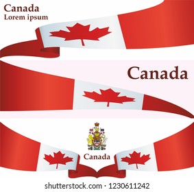 Flag of Canada, template for award design, an official document with the flag of Canada and other uses. Bright, colorful vector illustration