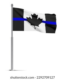 Flag of Canada with Thin Blue Line isolated on white background. EPS10 vector