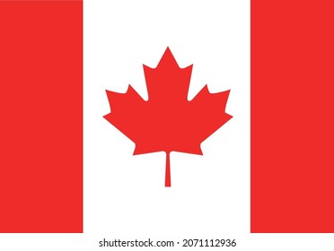 Flag of Canada in vector. Flat vector illustration
