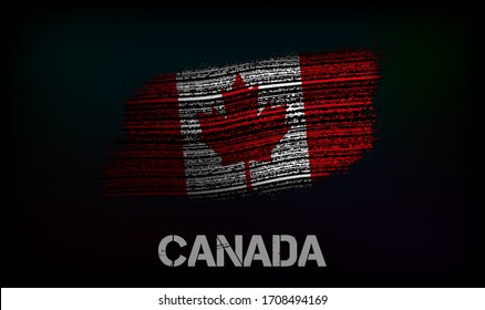 Flag of the Canada. Vector illustration in grunge style with cracks and abrasions. Good image for print