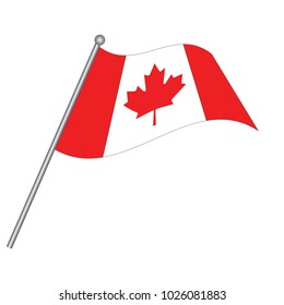 flag of Canada vector illustration isolated on white background.