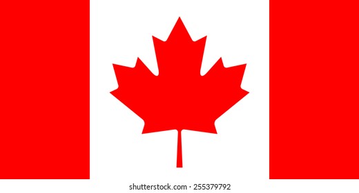 Flag of Canada. Vector illustration. Official colors and proportions. 