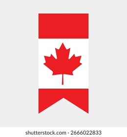 Flagge von Kanada. Kanada vertikale Flagge Symbol digitale Vektorgrafik. Die hängende Flagge.