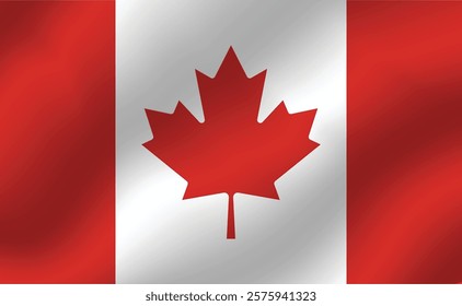 Flag of Canada. Waving flag of Canada.  Vector illustration.  