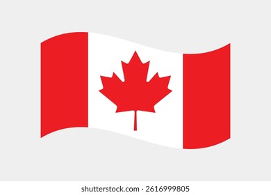 Flag of Canada. Canada wavy flag digital vector illustration.