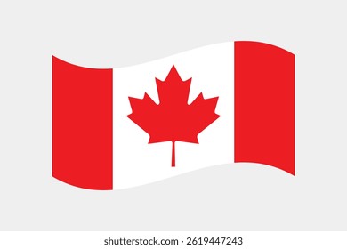 Flag of Canada. Canada wavy flag digital vector illustration.