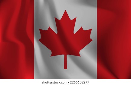 Bandera de Canadá, con un efecto ondulado debido al viento.