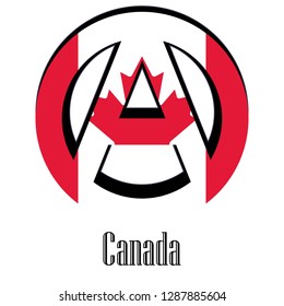 Flag of Canada of the world in the form of a sign of anarchy, which stands for freedom and equality of people.