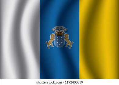 Flag of Canary Islands. Canary Islands Icon vector illustration eps10.