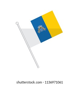 Flag of Canary Islands. Flag of Island. Flag of Territory. isolated on a white background.