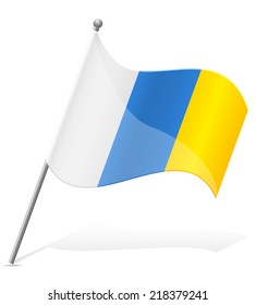 flag of Canary Islands vector illustration isolated on white background