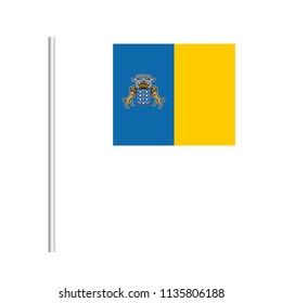 Flag of Canary Islands.Canary Islands Icon vector illustration,National flag for country of Canary Islands isolated, banner vector illustration. Vector illustration eps10.