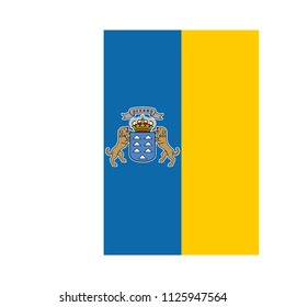 Flag of Canary Islands,Canary Islands flag Vector Square Icon - Illustration, Flag of Canary Islands. Abstract concept, icon, square, button. Raster illustration on white background.