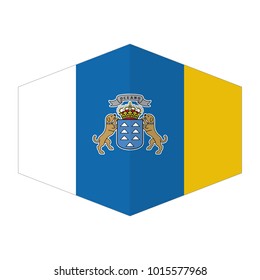 flag of Canary Islands,vector illustration of Canary Islands flag.