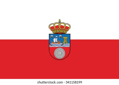 Flag of Cantabria autonomous communities of the Spain. Vector illustration.