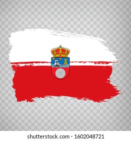 Flag of Cantabria brush strokes. Flag Autonomous Community Cantabria on transparent background for your web site design, logo, app, UI. Kingdom of Spain. Stock vector.  EPS10.