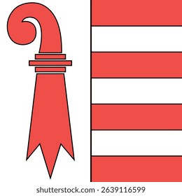 The Flag of Canton of Jura, one of the 26 cantons of Switzerland. 
